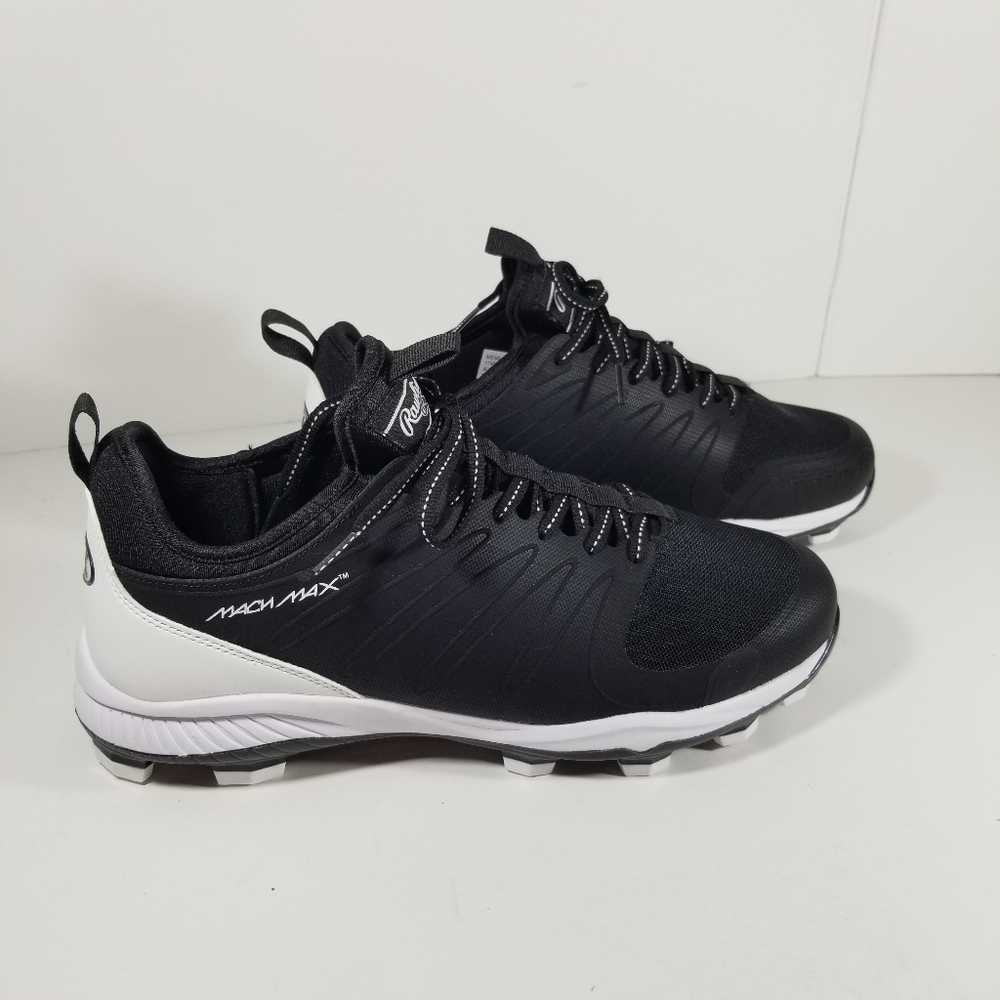 Rawlings Roster Baseball Cleats Men's 12D Black White 174931 New No Box